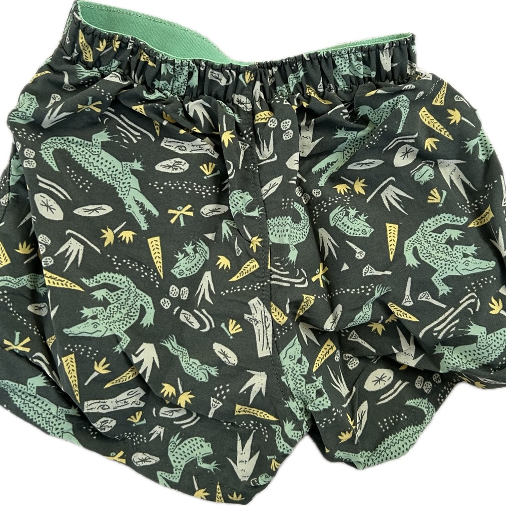 Patagonia Kids Green Alligator Print Shorts